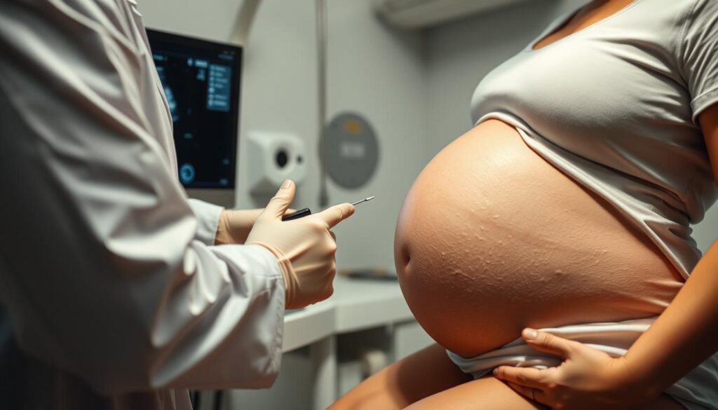 Brązowe plamienie w ciąży - badanie USG podczas diagnostyki plamienia