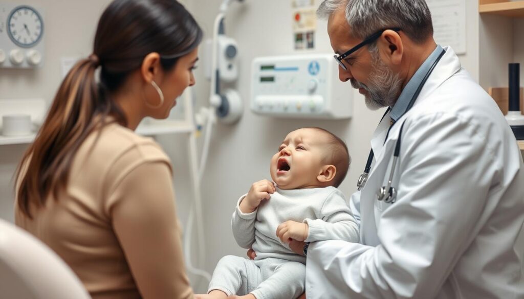 Konsultacja lekarska w przypadku histerycznego płaczu niemowlaka