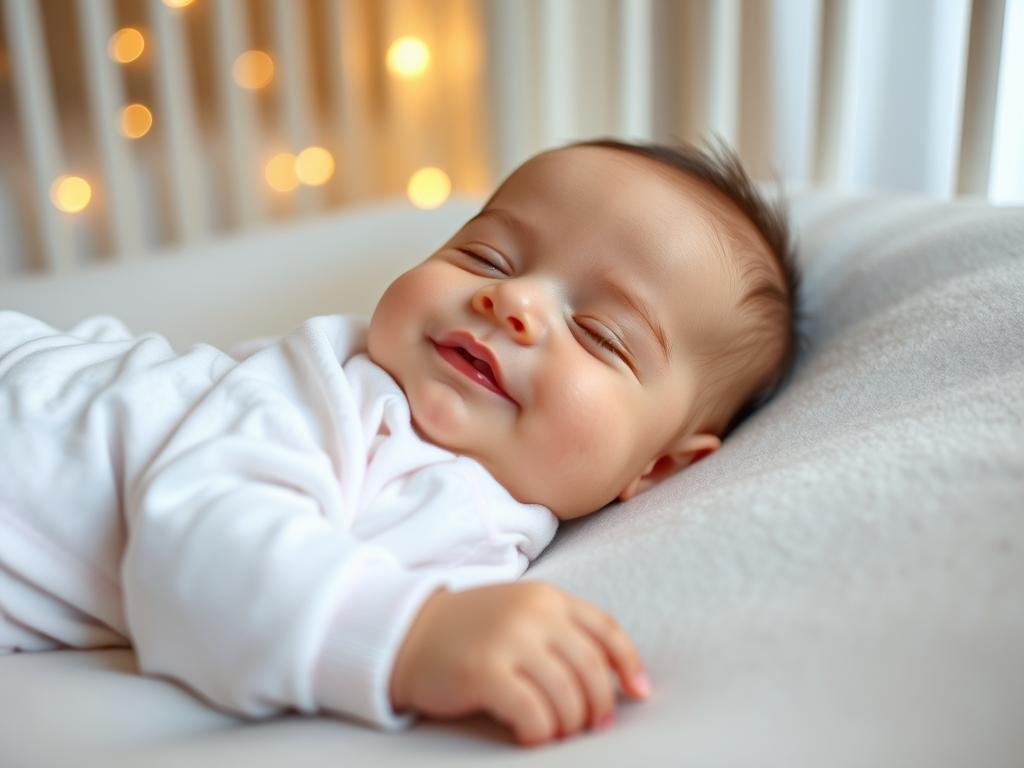 Niemowlę po zastosowaniu metod łagodzących stękanie i prężenie się