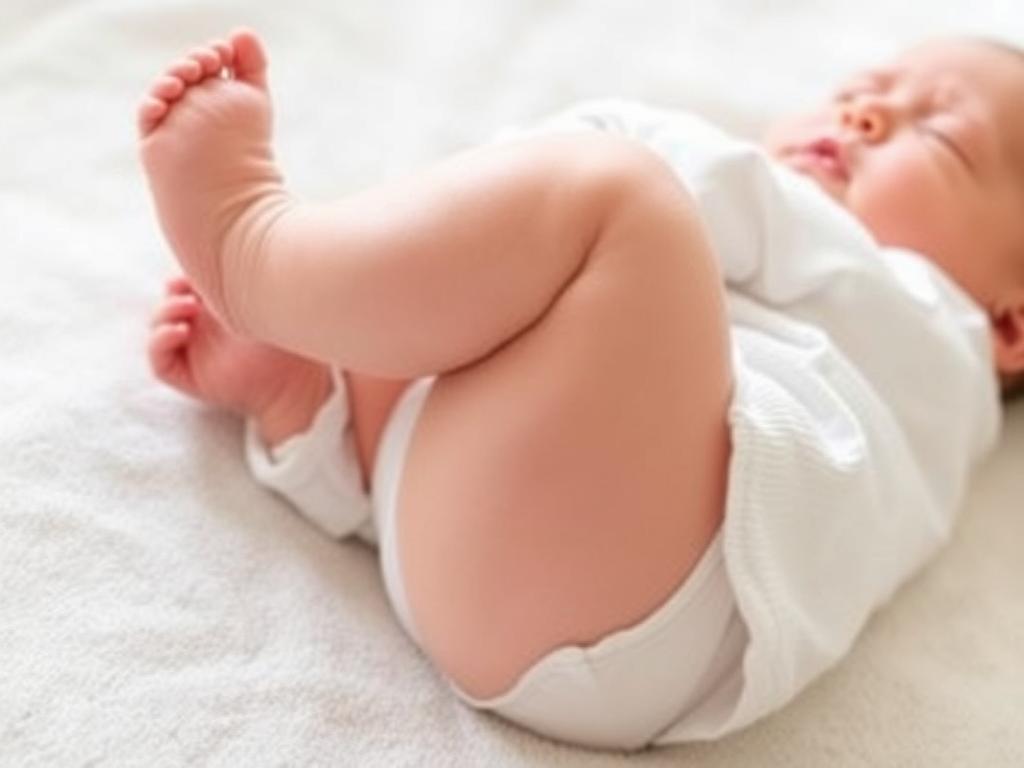 Niemowlę podkurczające nóżki i stękające z powodu kolki