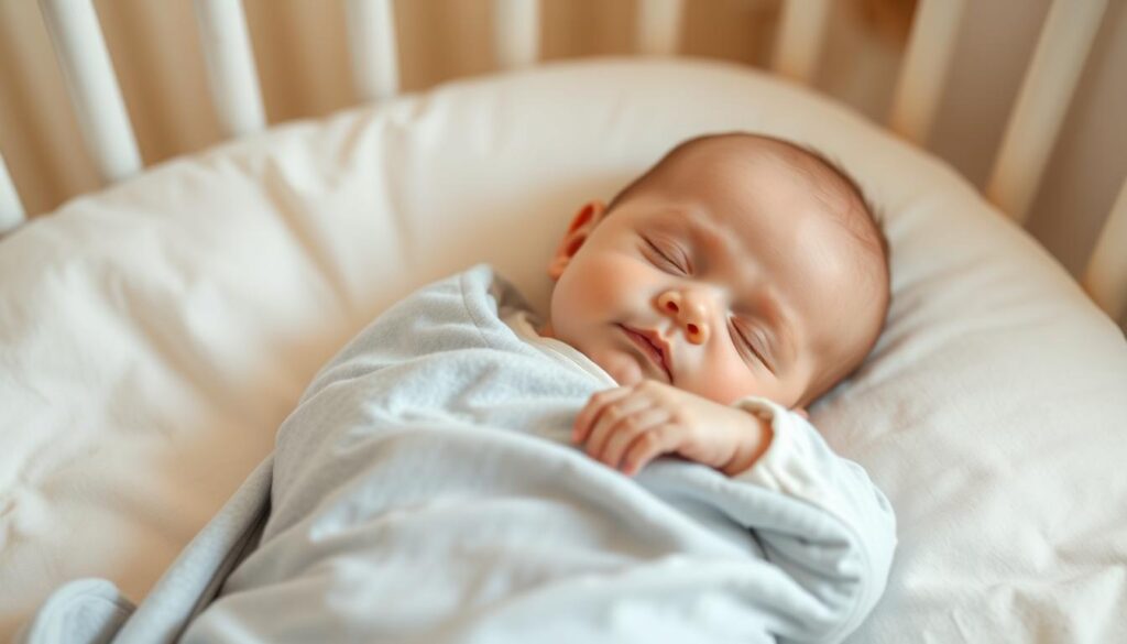 Niemowlę śpiące w śpiworku - alternatywa dla otulania przy odruchu Moro