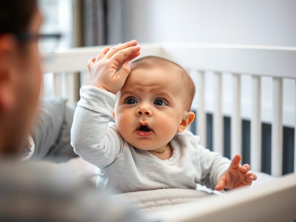 Niemowlę z objawami lęku separacyjnego podczas regresu snu