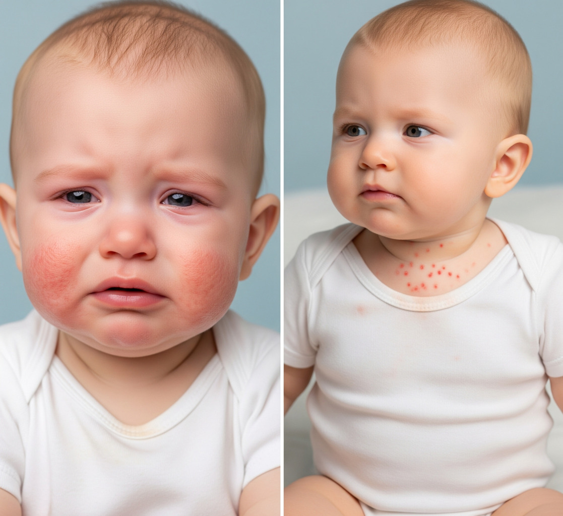 Porównanie skazy białkowej i potówek u niemowlaka