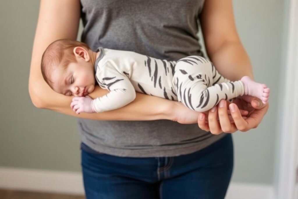 Pozycja tygryska do noszenia stękającego niemowlęcia