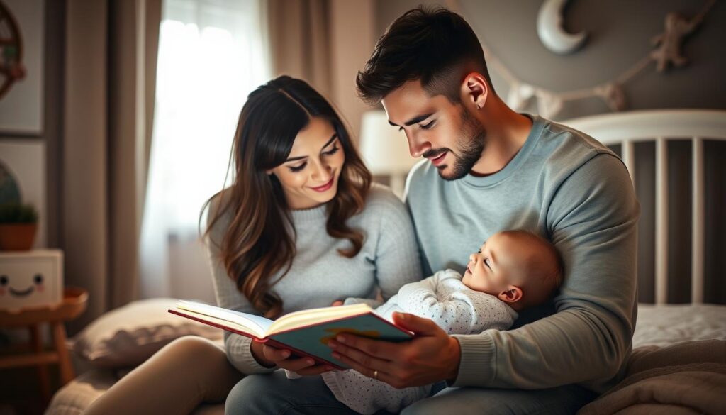 Rodzic stosujący rutynę przed snem podczas regresu snu niemowlaka