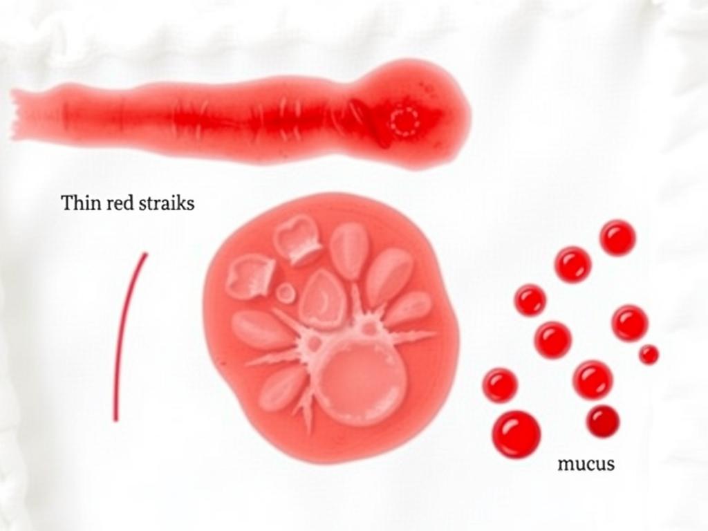 Różne rodzaje krwi w kupce niemowlaka - nitki, smugi i śluz z krwią Różne rodzaje krwi w kupce niemowlaka - nitki, smugi i śluz z krwią