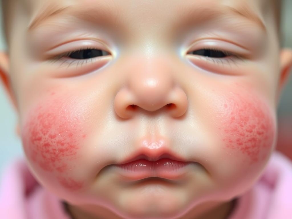 Skaza białkowa na policzkach niemowlaka Skaza białkowa na policzkach niemowlaka