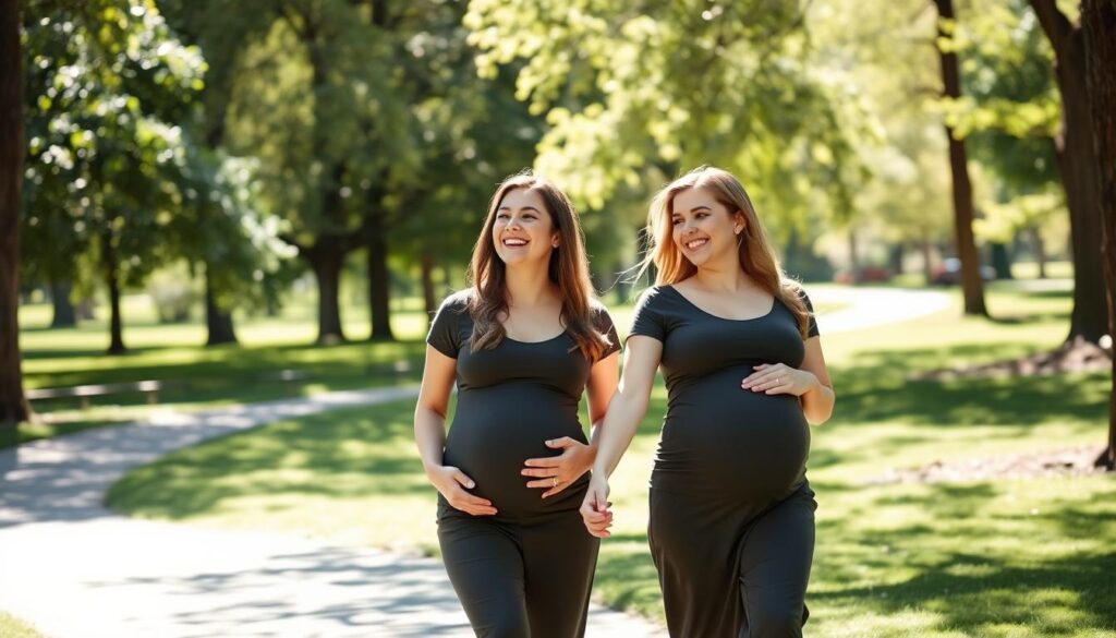 Szczęśliwa kobieta w ciąży z partnerem Szczęśliwa kobieta w ciąży z partnerem