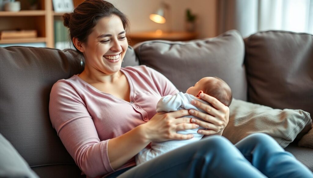 Szczęśliwa mama z dzieckiem po skutecznym wyleczeniu bólu kości ogonowej po porodzie Szczęśliwa mama z dzieckiem po skutecznym wyleczeniu bólu kości ogonowej po porodzie