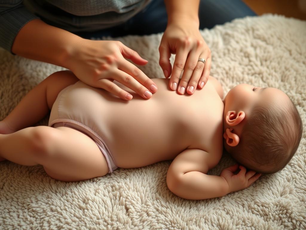 Technika masażu brzuszka niemowlęcia przy stękaniu