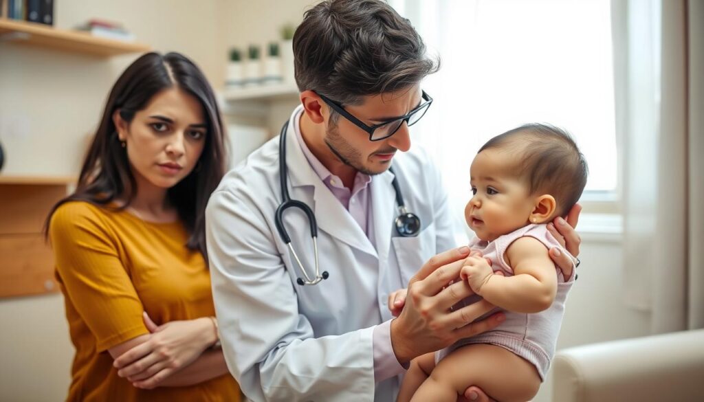 Wizyta u pediatry z niemowlakiem z wysypką skórną Wizyta u pediatry z niemowlakiem z wysypką skórną