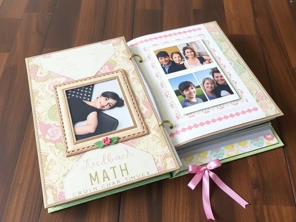Album DIY z papieru z różnymi dekoracjami