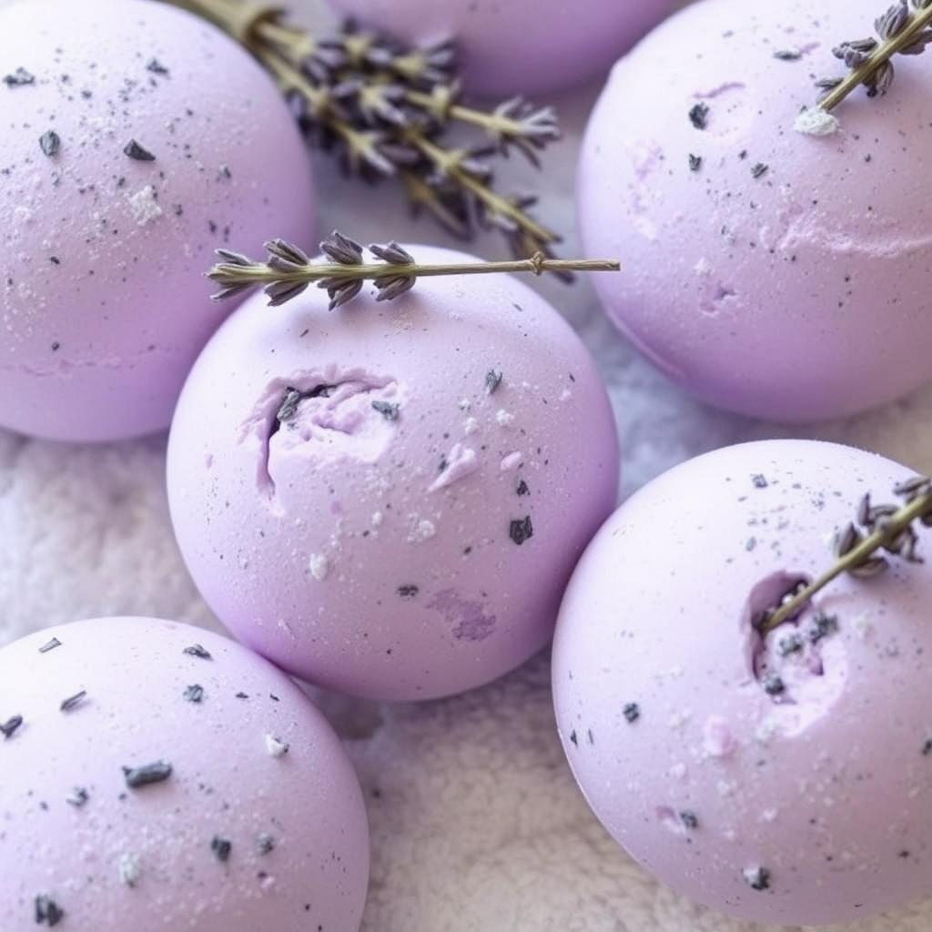 Fioletowe kule do kąpieli DIY z dodatkiem lawendy