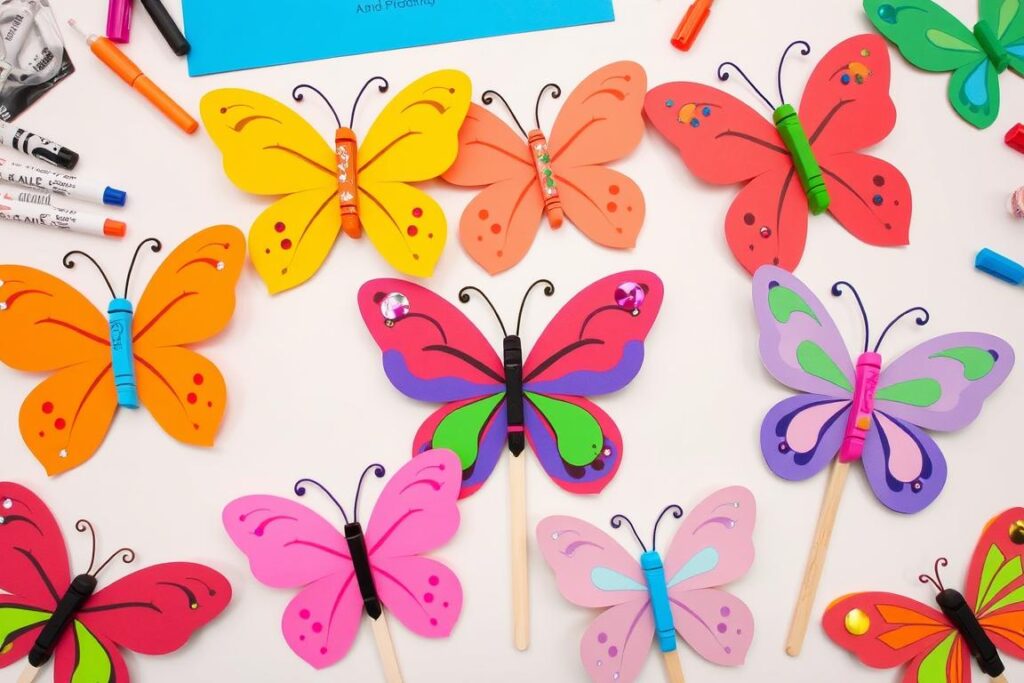 Kolorowe motyle z papieru - wiosenne DIY dla dzieci