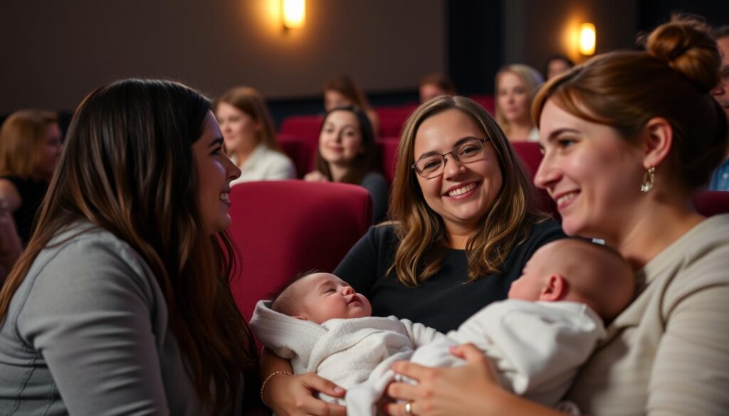 Niemowlę z rodzicami w specjalnie przystosowanej sali kinowej - kiedy do kina z dzieckiem
