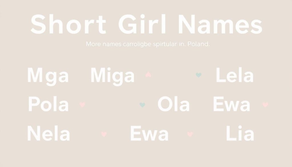 Nowoczesna grafika przedstawiająca krótkie imiona dla dziewczynek: Maja, Iga, Mia, Lena, Pola, Nela, Ola, Ewa, Ada, Lia Nowoczesna grafika przedstawiająca krótkie imiona dla dziewczynek: Maja, Iga, Mia, Lena, Pola, Nela, Ola, Ewa, Ada, Lia