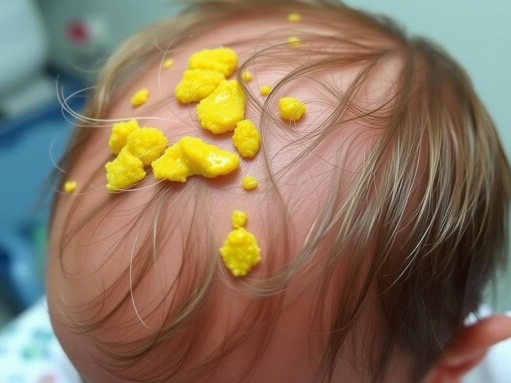 Objawy ciemieniuchy u rocznego dziecka - żółte łuski na skórze głowy Objawy ciemieniuchy u rocznego dziecka - żółte łuski na skórze głowy