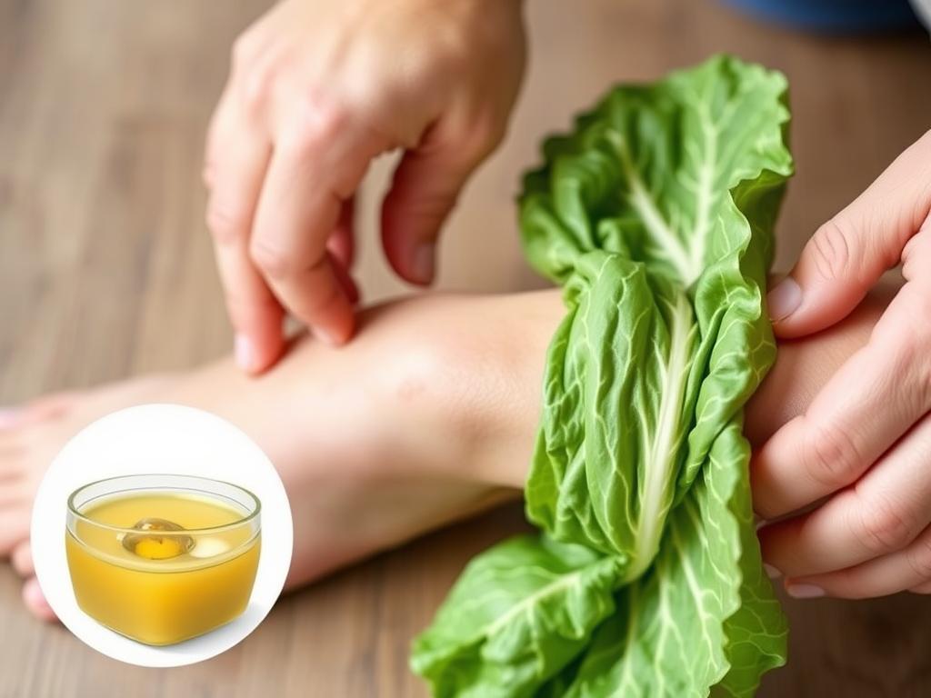 Okład z liści kapusty na opuchnięte nogi po cesarce Okład z liści kapusty na opuchnięte nogi po cesarce