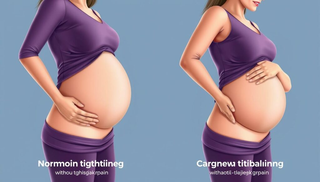 Porównanie napiętego brzucha ze skurczami i bez skurczy w drugim trymestrze ciąży Porównanie napiętego brzucha ze skurczami i bez skurczy w drugim trymestrze ciąży