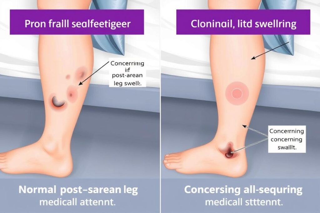 Porównanie normalnego obrzęku po cesarce z obrzękiem wymagającym konsultacji lekarskiej Porównanie normalnego obrzęku po cesarce z obrzękiem wymagającym konsultacji lekarskiej
