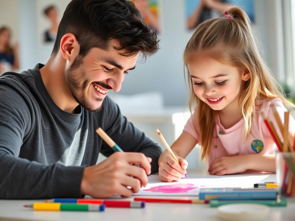 Rodzic i dziecko podczas wspólnej zabawy - wyrażanie miłości przez czas razem