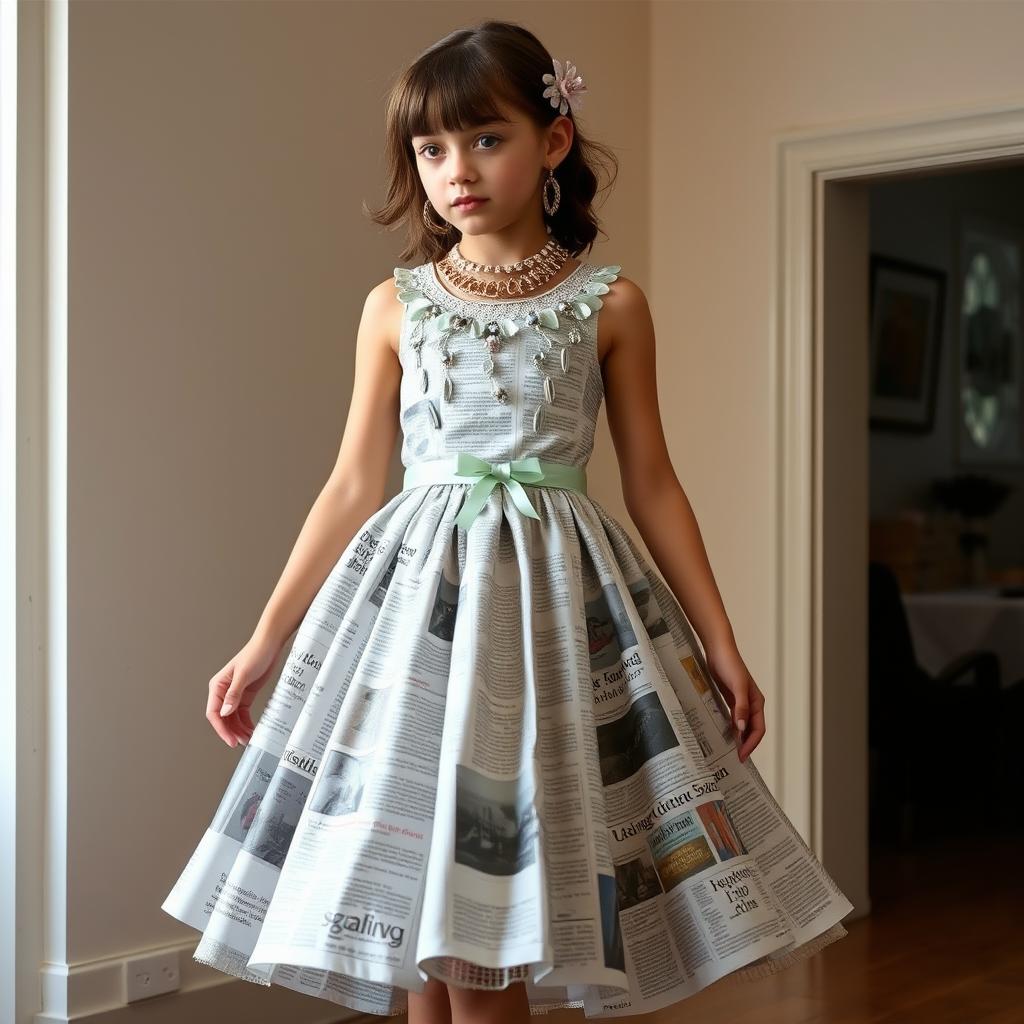 Strój ekologiczny dla dziewczynki - sukienka z gazet Strój ekologiczny dla dziewczynki - sukienka z gazet