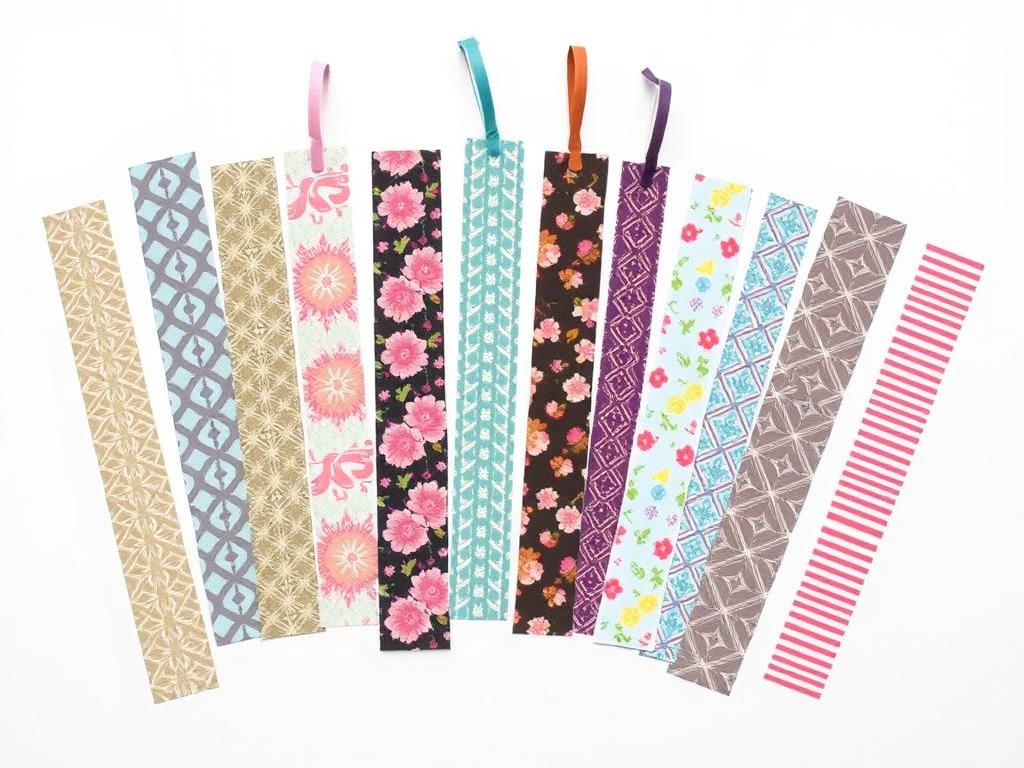 Zakładki do książki DIY z taśmy washi w różnych wzorach